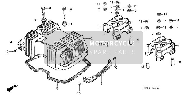 Honda CM125C 1988 Cilindro Copricapo per un 1988 Honda CM125C